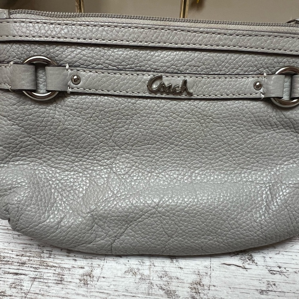 Coach Gray Leather Wristlet